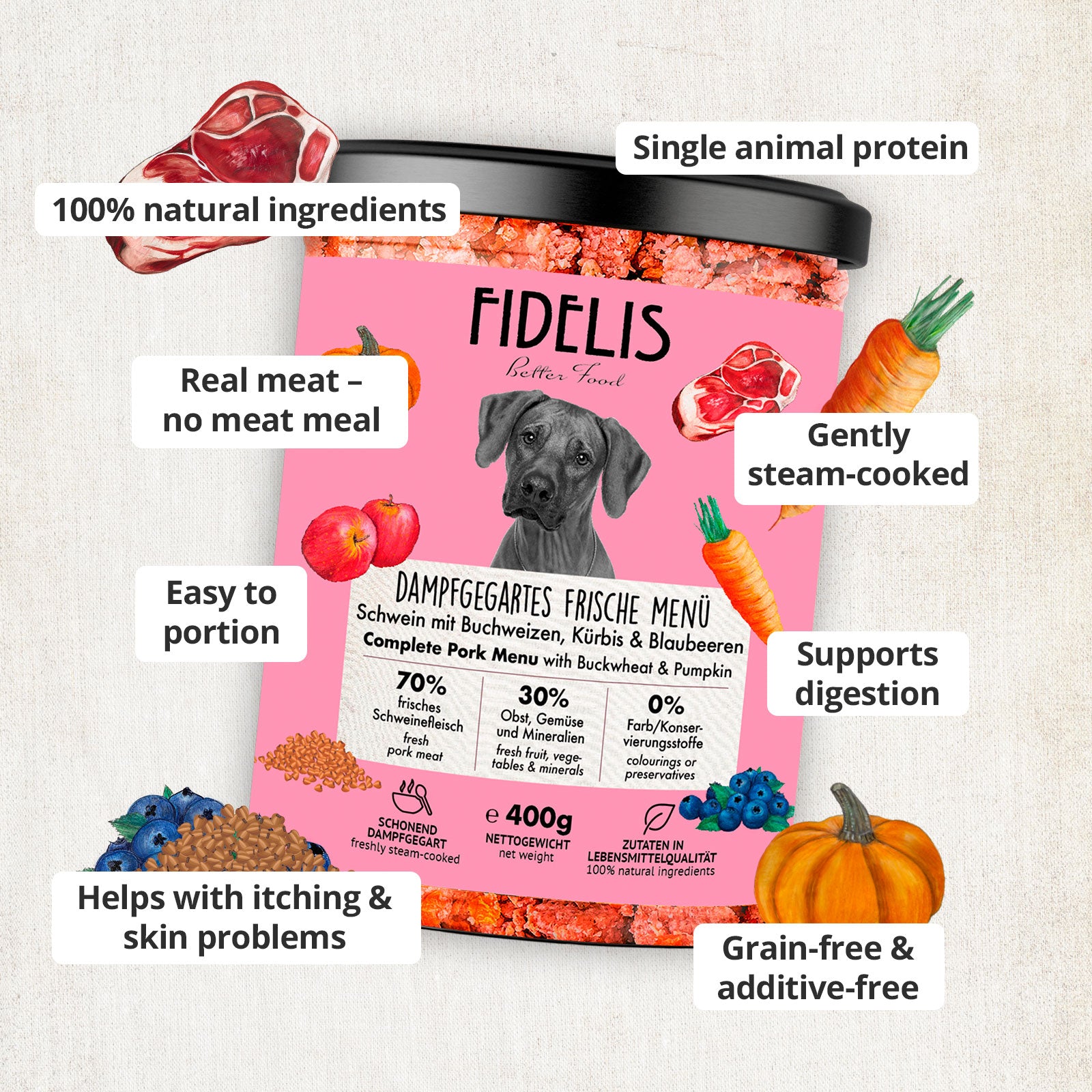 6 x 400g Pork with Buckwheat, Pumpkin and Fennel