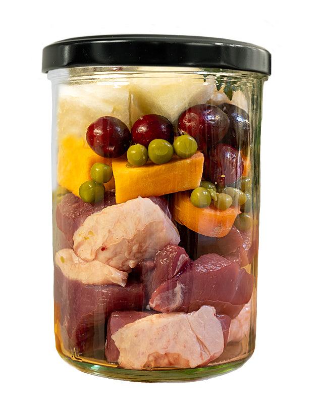 Duck Menu with Sweet Potato, Pear and Cranberries (sample jar)