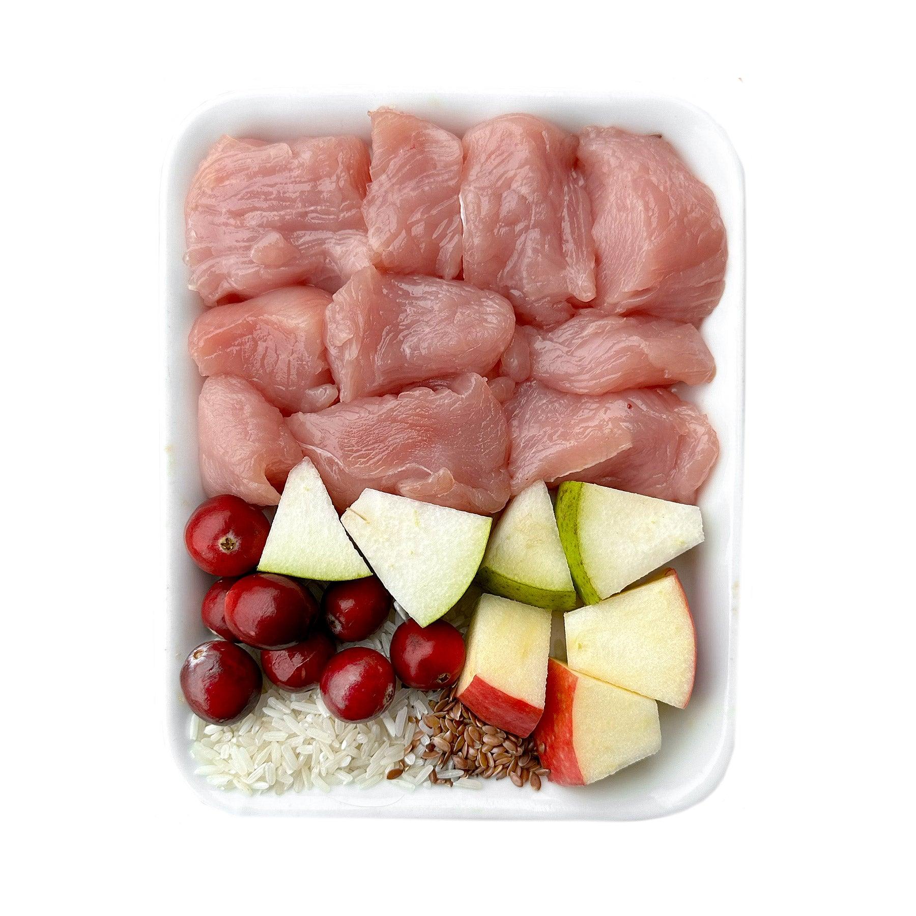 Cooked Fresh Rabbit Menu with Rice, Carrot and Cranberries (500g)