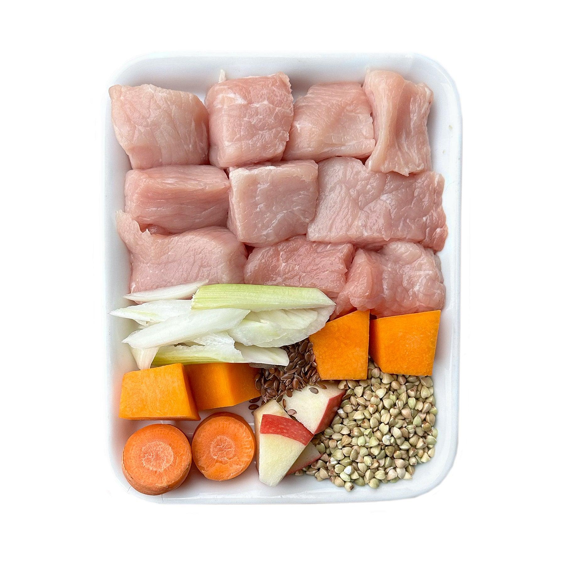 Cooked Fresh Pork Menu with Buckwheat, Pumpkin and Fennel (500g)